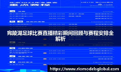 宛陵湖足球比赛直播精彩瞬间回顾与赛程安排全解析